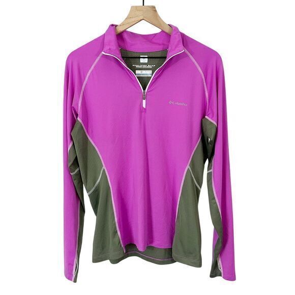 Columbia‎ Omni-Wick Evap 1/4 Zip Lightweight Jacket Pink Gray Large Activewear - Picture 1 of 7